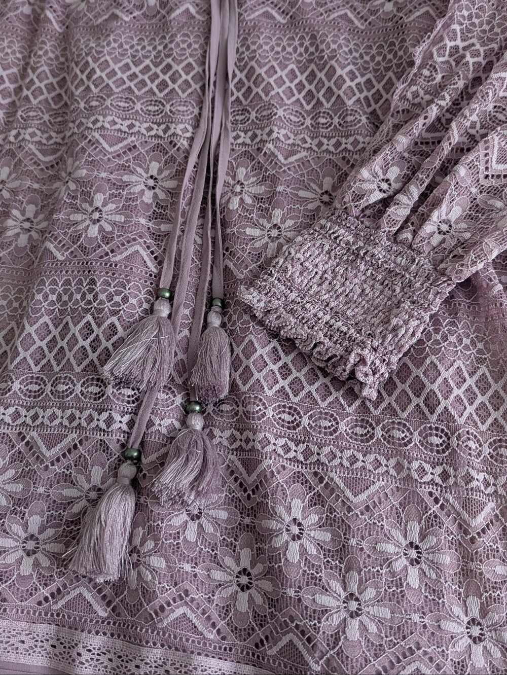 Sundance Maxine Lace Dress In Purple Large New Boho Prairie Romantic Festival - Picture 10 of 11